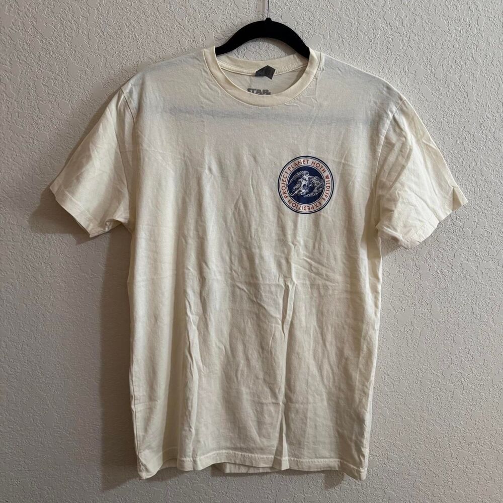 Star-wars Men's Cream and White T-shirt